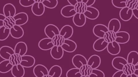 Spring hand drawn flowers, seamless pattern Illustrazione stock