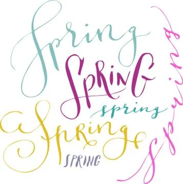 Spring hand written word Illustrazione stock