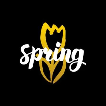 Spring Handwritten Calligraphy Stock Illustration