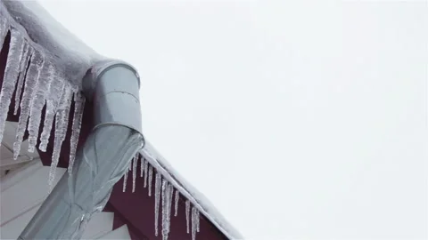 Spring has come and the icicles are melting Video stock 87085782