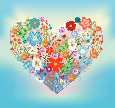 Spring heart, Stock Illustration