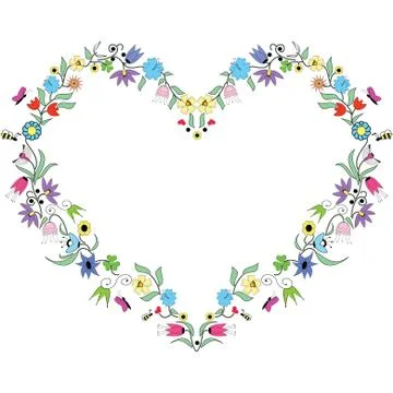 Spring Heart Shape in colour Stock Illustration