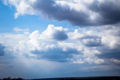 Spring heavy thunderclouds Ukraine Stock Photos