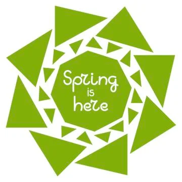 Spring is here text. Abstract geometric background texture for design. Large  Stock Illustration