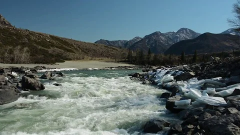 Spring high water on the Katun River Stock Footage 74548722