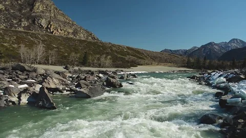 Spring high water on the Katun River Stock Footage 74550191