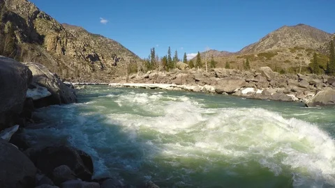 Spring high water on the Katun River Stock Footage 109582697