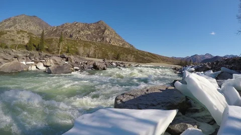 Spring high water on the Katun River Stock Footage 109583401