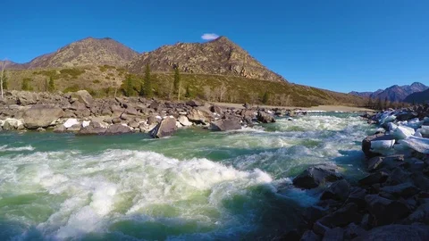 Spring high water on the Katun River Stock Footage 109583883