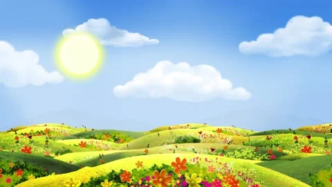 Spring Hills Valley Background Видео 204143958