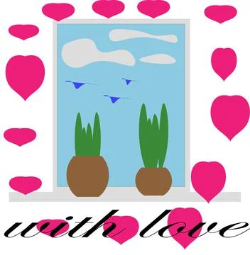 Spring holiday, flower in a pot, spring, flowers, postcard, poster, print for pr Stock Illustration