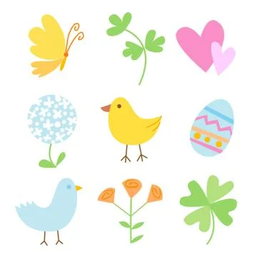 Spring Holiday Objects Stock Illustration