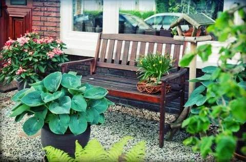 Spring home yard Stock Photos