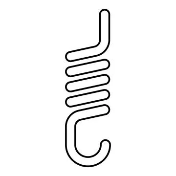 Spring with hook tension extension coil clutch for car suspension contour out Stock Illustration
