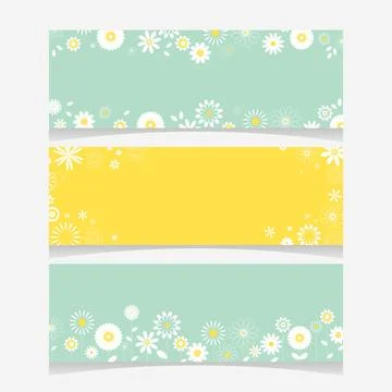 Spring horizontal banner template set Stock Illustration