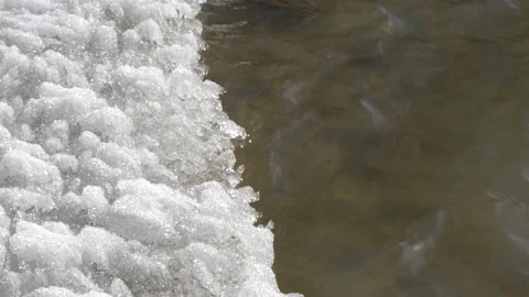 In spring, the ice and snow melt, the ice melts and everything recovers Video stock 233683247