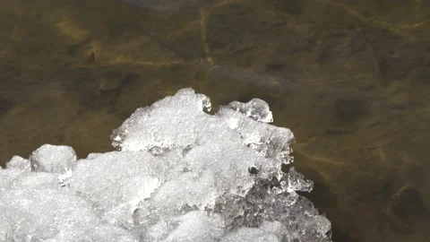 In spring, the ice and snow melt, the ice melts and everything recovers Video stock 233691452
