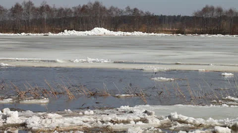 Spring ice floe. Stock Footage 22644914