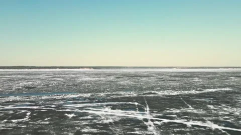 In the spring, ice floes float down the river. Ice drift is the movement of ice Stock Footage 152388738