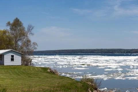 Spring Ice Thaw with Copy Space Stock Photos
