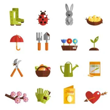 Spring Icon Flat Stock Illustration
