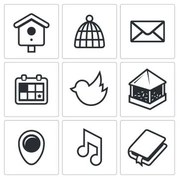 Spring icon set Stock Illustration