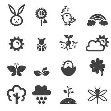 Spring icon set Stock Illustration