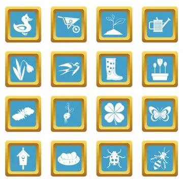 Spring icons azure 스톡 일러스트