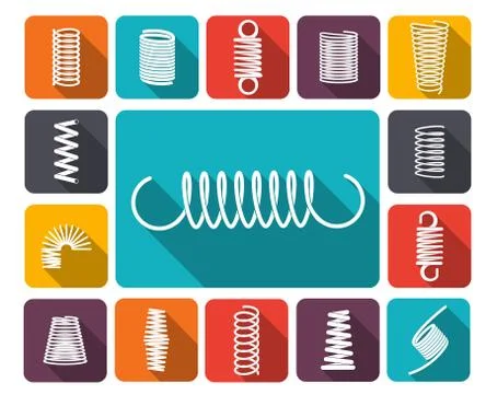 Spring Icons Colored Stockillustratie