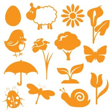 Spring icons Stock Illustration