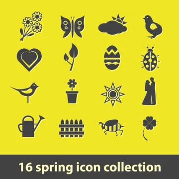 Spring icons Stock Illustration