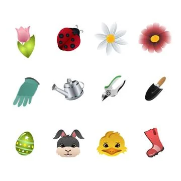 Spring Icons Stock Illustration