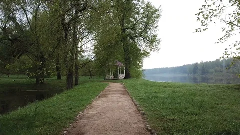 Spring at the I.E. Manor Museum Repina Zdravnevo Stock Footage 108196905