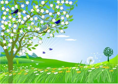 In spring Stock Illustration