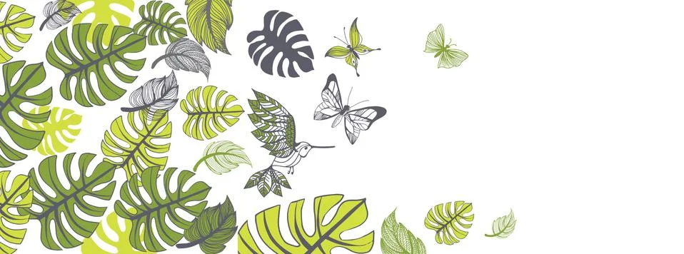 Spring illustrations banner Stock Illustration