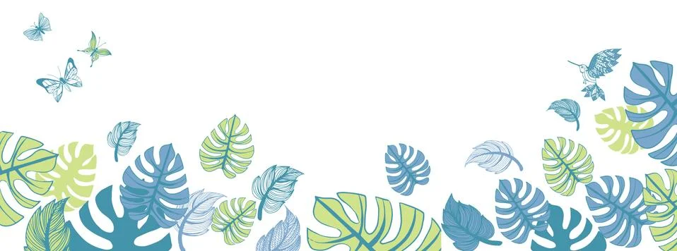 Spring illustrations banner Stock Illustration