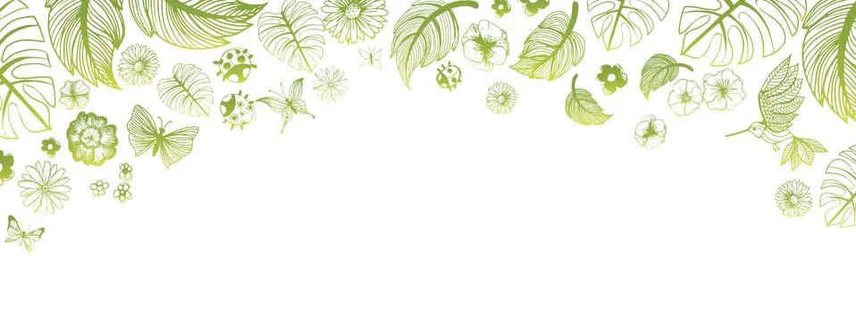 Spring illustrations banner Stock Illustration