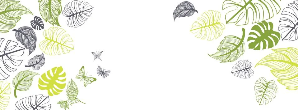 Spring illustrations banner Stock Illustration