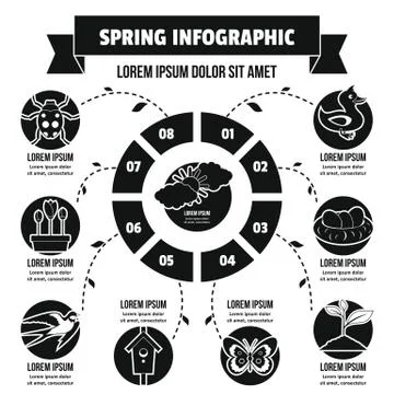 Spring infographic concept, simple style Stockillustratie
