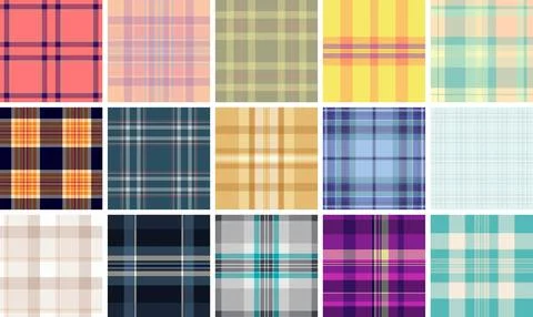 Spring inspired plaid bundle for promotional graphics. The pack supports bann 库存插图