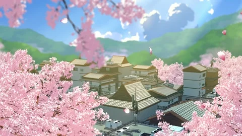 Spring Japanese Landscape - Animated Background Seamless 4K Loop Vídeos de archivo 335387515
