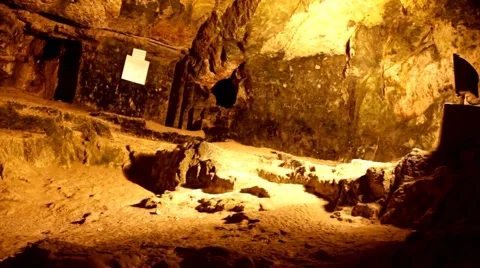 Spring in King Solomon's Quarries under Old city. Jerusalem Stock Footage 44142754