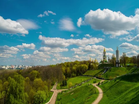 Spring Kyiv landscape Stock Footage 80317420