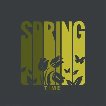 Spring label design background Stock Illustration