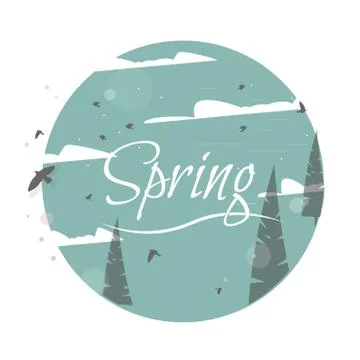 Spring Label Typographic Poster or Greeting Card Design Stock Illustration