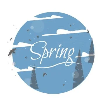 Spring Label Vector Typographic Poster or Greeting Card Design Stock Illustration