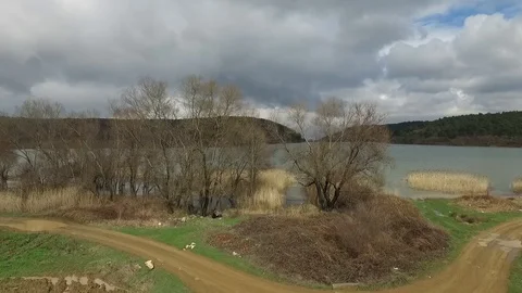 Spring Lake with cloud V1 Stock Footage 89931987