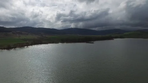 Spring Lake with cloud V2 Stock Footage 89933329