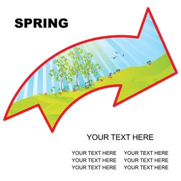 Spring landscape arrow with copy space vector illustration Illustrazione stock