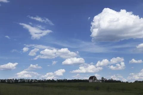 Spring landscape with clouds, background 写真素材